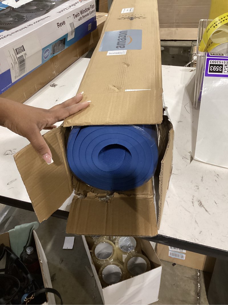 Condition photo showing Good Condition for hatha yoga large tpe yoga mat 6'x4'x1/2" extra thick non-slip exercise mat - for yoga pilates & home gym workouts blue