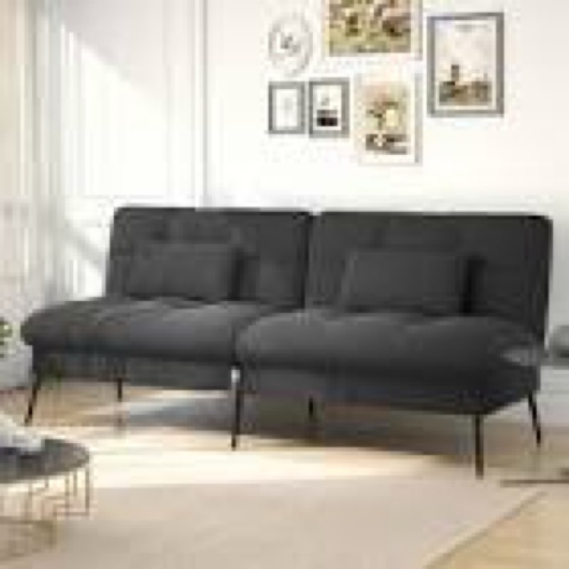 COMHOMA 72“ Convertible Futon Sofa Bed with Adjustable Backrest B001