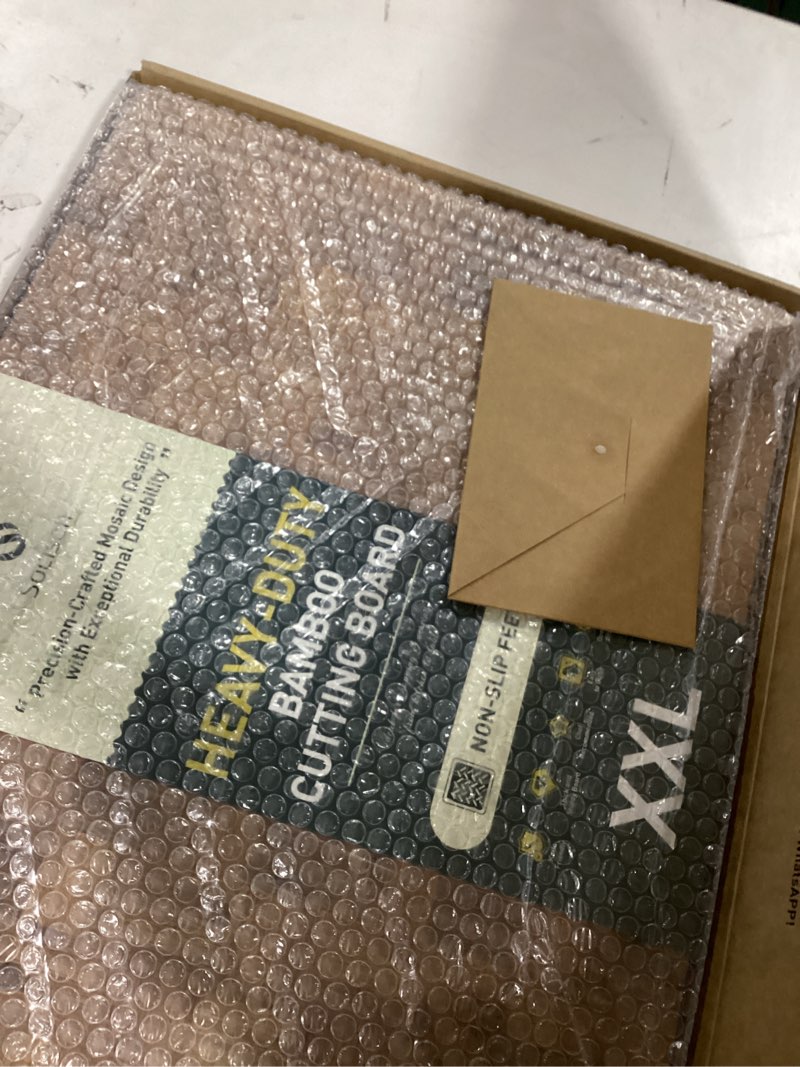 Condition photo showing Good Condition for Extra Large Bamboo Cutting Board Non Slip Over Sink Kitchen 2025 First Apartment Essentials Wooden Cutting Board New Home Must Haves Accessories House Warming Decor Housewarming Hostess Host Gifts 20*15in