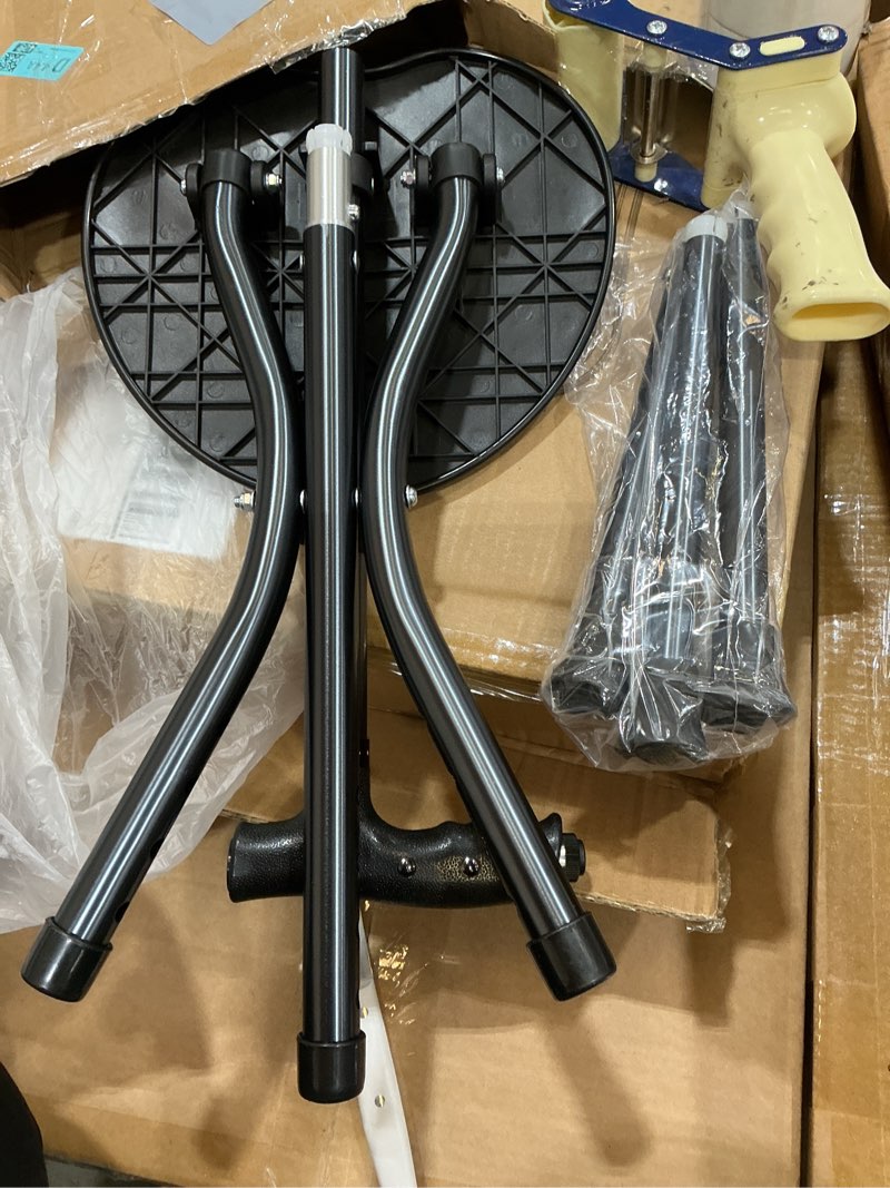 Condition photo showing Good Condition for hold 440 lbs folding canes with seat walking stick height adjustment cane seat capacity frosted handle with magnetic therapy stone crutches stool black