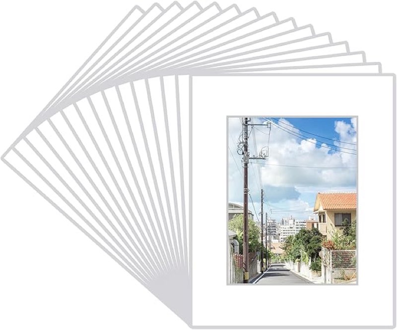 15 pack 20x16 black picture mats, frame mattes for 11x14 pictures display photo frame mat core bevel