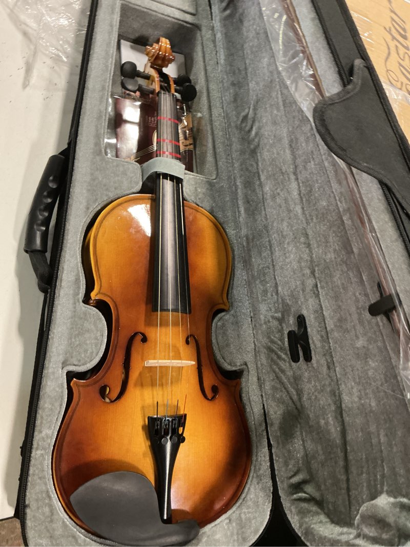 Condition photo showing Good Condition for Eastar 4/4 Violin Set Full Size Fiddle Solidwood for Adults with Hard Case, Shoulder Rest, Rosin, Two Bows, Clip-on Tuner and Extra Strings, EVA-330 Full Two Bows