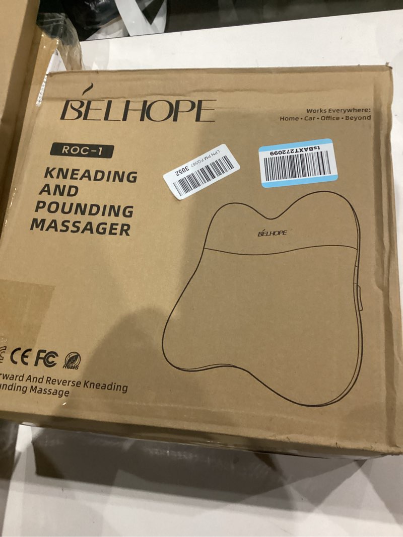 Condition photo showing New/Like New for Back Massager with Heat, Cordless Back and Neck Massage for Pain Relief Deep Tissue, 4D Shiatsu and Percussion Massage Pillow, Lower Back Massager for Office,Gifts for Christmas Women Men, Black