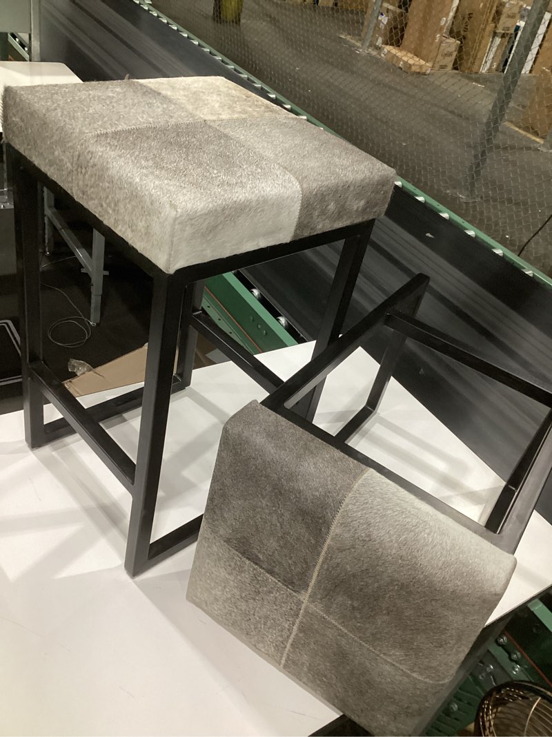 Condition photo showing Good Condition for hide leather stool, 14x24, 2 pack