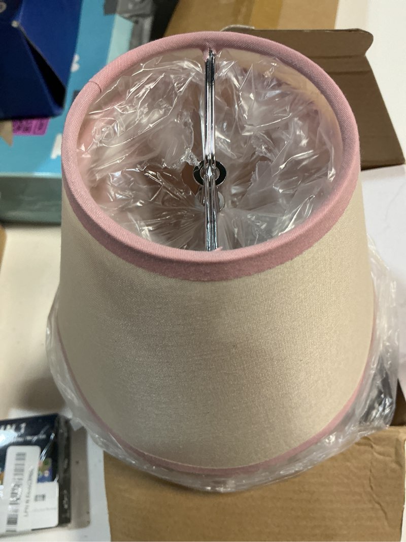 Condition photo showing Good Condition for vihose 6'' bottom x 5'' high x 3'' top linen lamp shade with petal edge, set of 3 fabric scalloped lampshade, for floor wall table lamps living room bedroom easy assembly(pink edge)