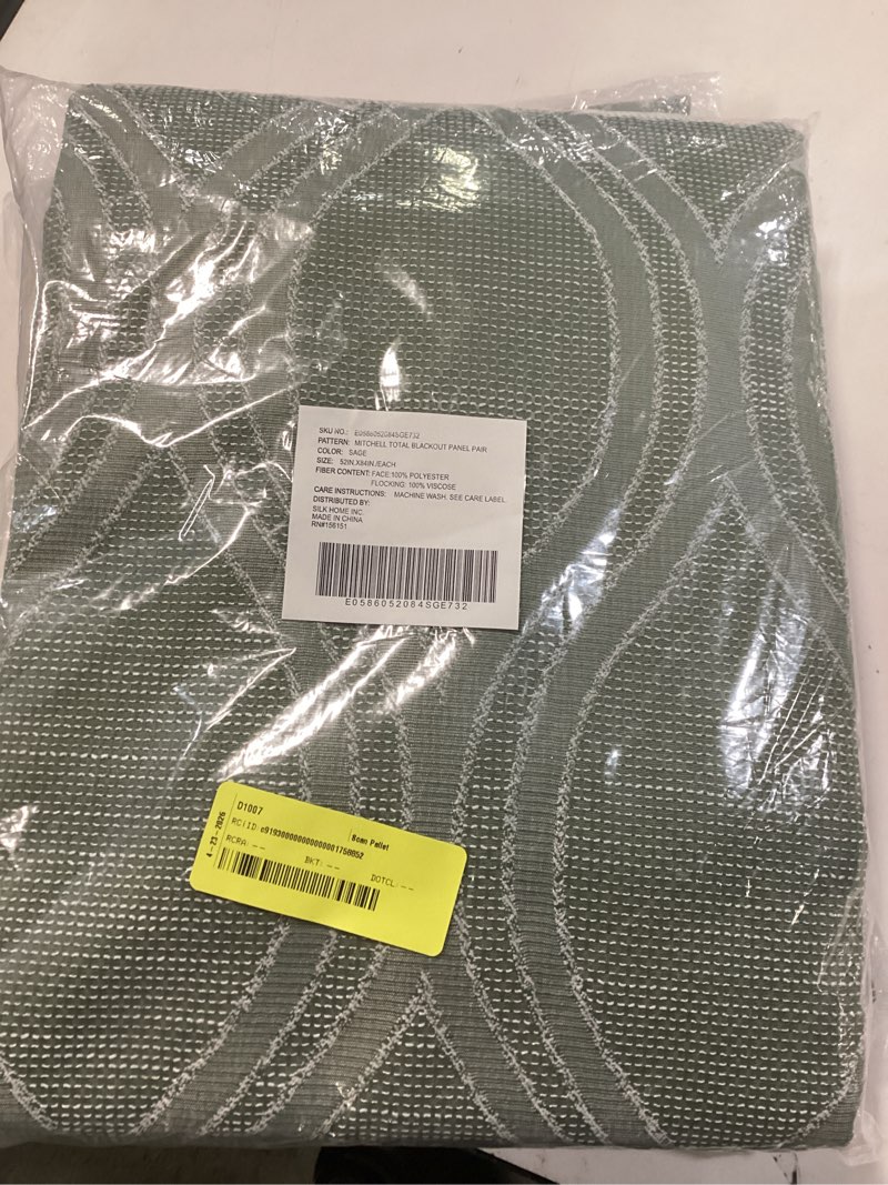 Condition photo showing New/Like New for exclusive home forest hill woven room darkening blackout grommet top curtain panel pair, 52"x84", sage