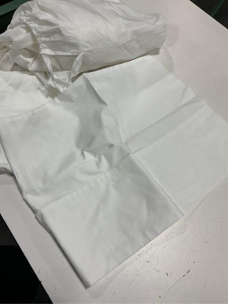 Condition photo showing As Is for quince organic crisp percale sheet set king, 