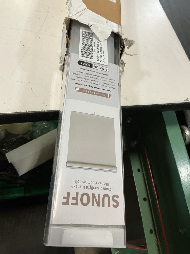 Condition photo showing Good Condition for blackout roller shades blinds cordless for windows pull down room darkening door blinds with thermal insulated easy to install for living room,bedroom,home,office bathroom white 34" w x 72" h 34"w x 72"h white