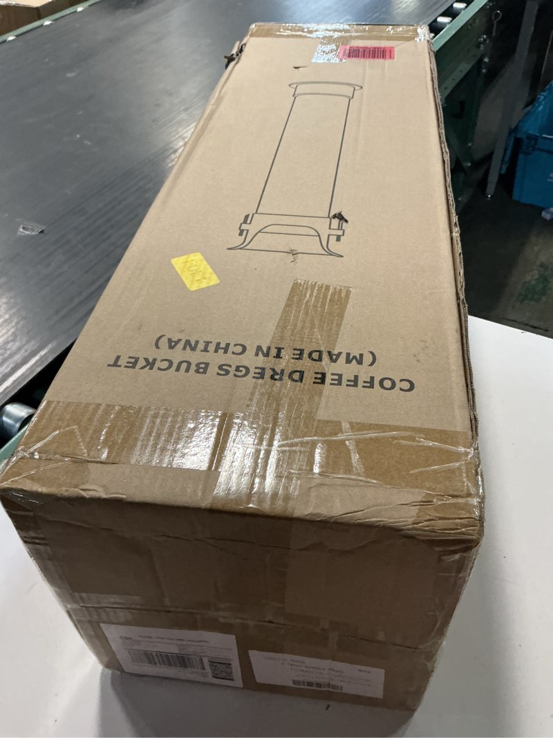 Condition photo showing New/Like New for espresso knock box for coffee puck, 250+ cups commercial coffee grounds disposal recycle trash can clean tool set, barista essential for cafe shop trailer office breakroom home bar accessories 15l floor-standing knock box