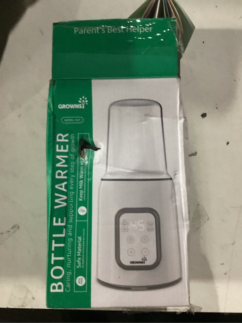 Condition photo showing New/Like New for Bottle Warmer, Grownsy 8-in-1 Fast Baby Bottle Warmer with Timer, Safe for Breastmilk Nutrients, Accurate Temperature Control, with Defrost, Sterili-zing, Keep Warm, Heats Baby Food & Bottles Gray