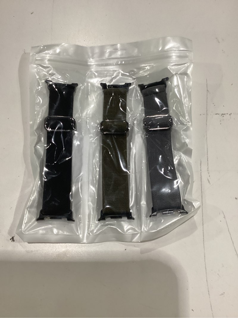 Condition photo showing Good Condition for lerobo elastic bands compatible with samsung galaxy watch 8 7 6 5 4 40mm 44mm/galaxy watch 8 classic 6 4 classic 43mm 47mm 42mm 46mm/5 pro band 45mm/active 2,3 pack 20mm adjustable nylon sport band black/army green/dark gray galaxy watch 8/8classic-40/44/46mm