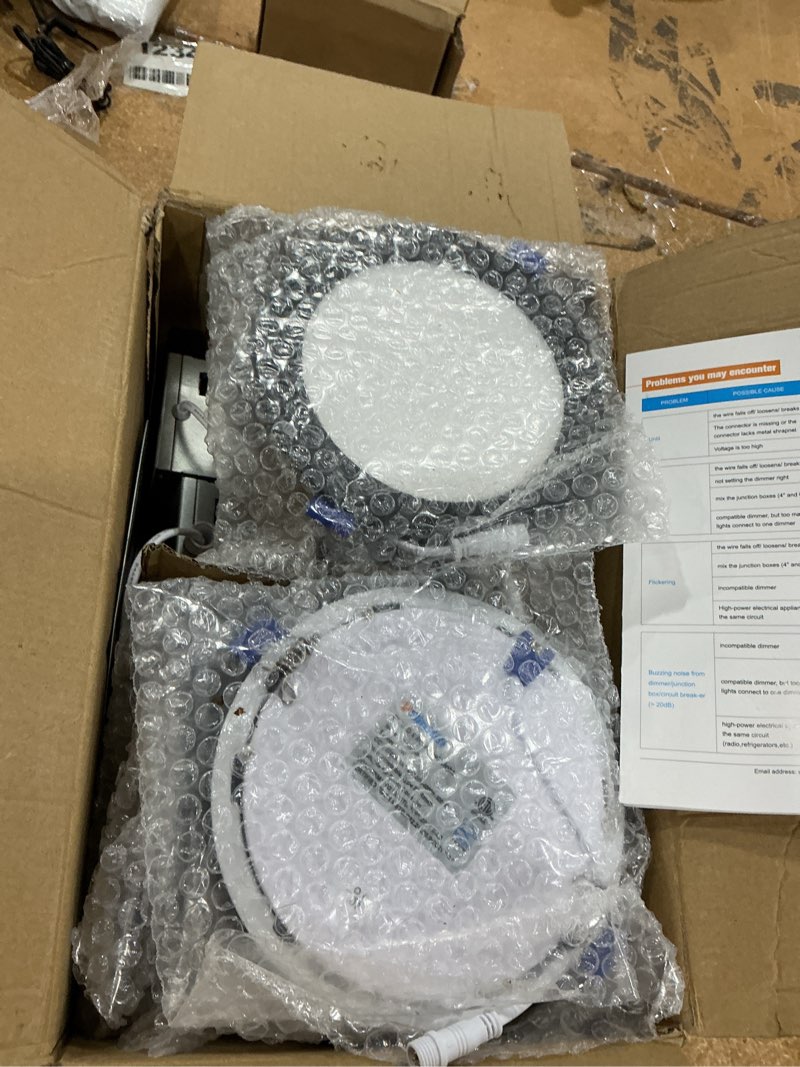 Condition photo showing Good Condition for volisun 12 pack 6 inch recessed lighting, 5cct led recessed light black, 2700k-5000k selectable, 13w eqv 120w, 1080lm dimmable canless wafer downlight, led ceiling light etl certificated