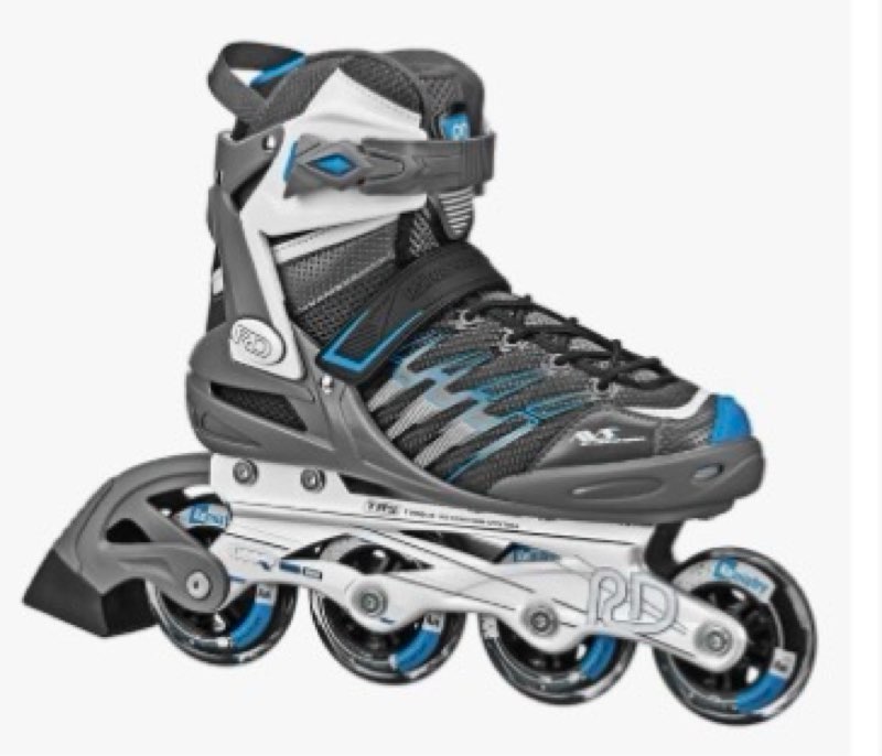 roller derby aerio q-60 women's inline skates, gray/white/blue, size 9