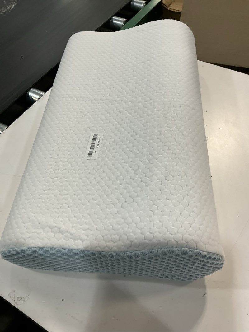 Condition photo showing Good Condition for Memory Foam Pillows Neck Pillow Bed Pillow for Sleeping Ergonomic Cervical Contour Pillow for Side Back Stomach Sleeper for Neck and Shoulder Pain White Queen(23.6*14*4.9inches)