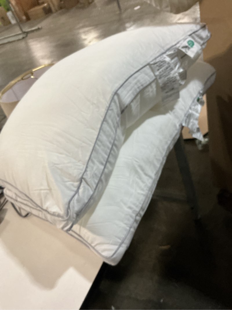 Condition photo showing As Is for puredown® Goose Feathers and Down White Pillows with 100% Cotton Cover, Bed Sleeping Hotel Collection Pillows Set of 2, Standard Size Classic White Standard (Pack of 2)
