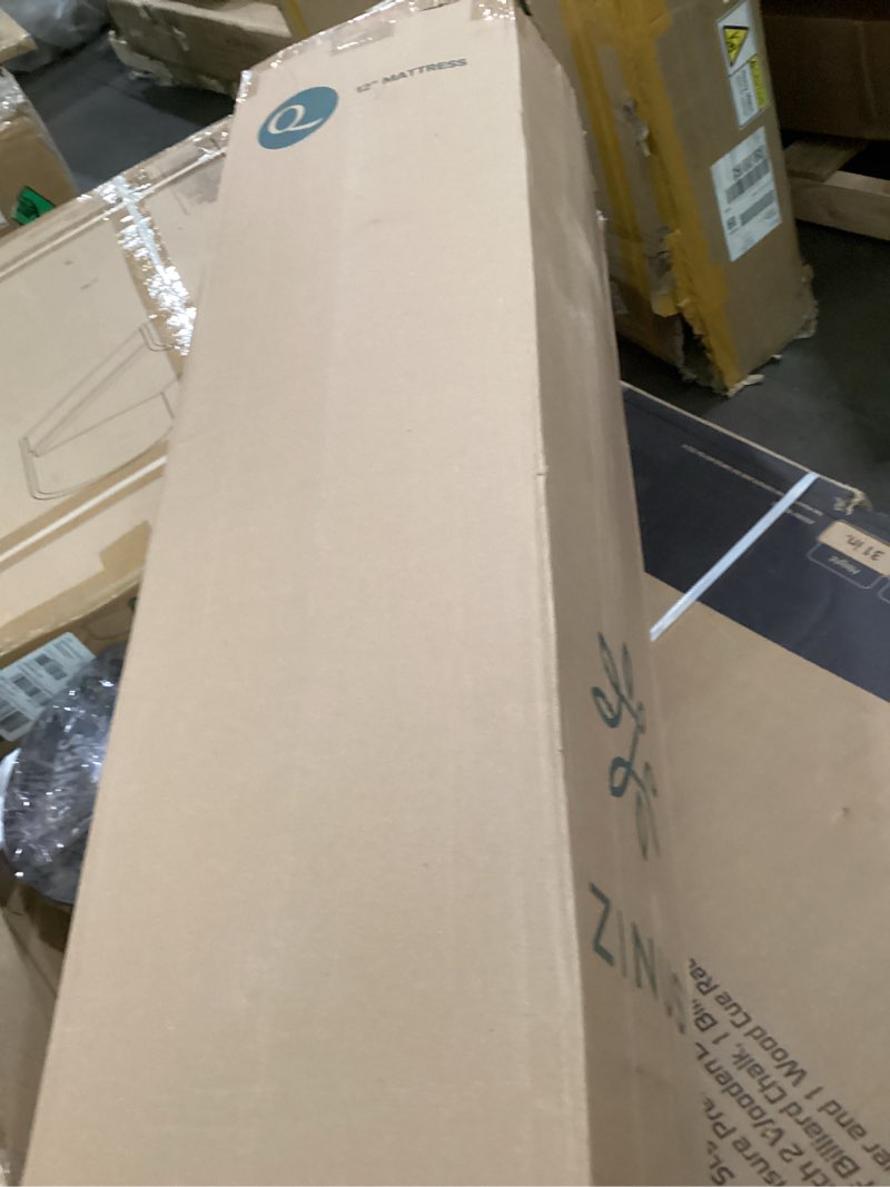 Condition photo showing New/Like New for ZINUS 12 Inch Comfort Support Hybrid Mattress [New Version], Queen, Fiberglass Free, Medium Plush, Motion Isolation, Certified Safe Foams & Fabric, Mattress in A Box White Queen 12" Comfort Support Hybrid (New Small Box)