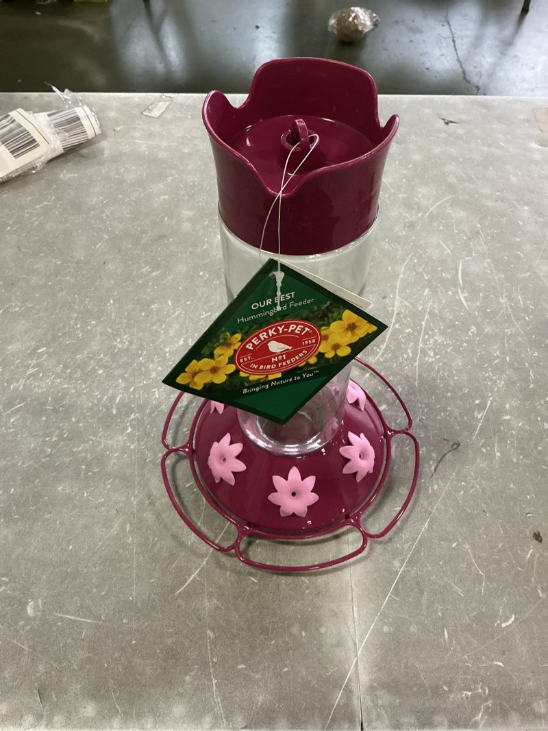 Condition photo showing New/Like New for Perky Pet Glass Humming bird feeder 30 oz , Easy to Clean Base H-206