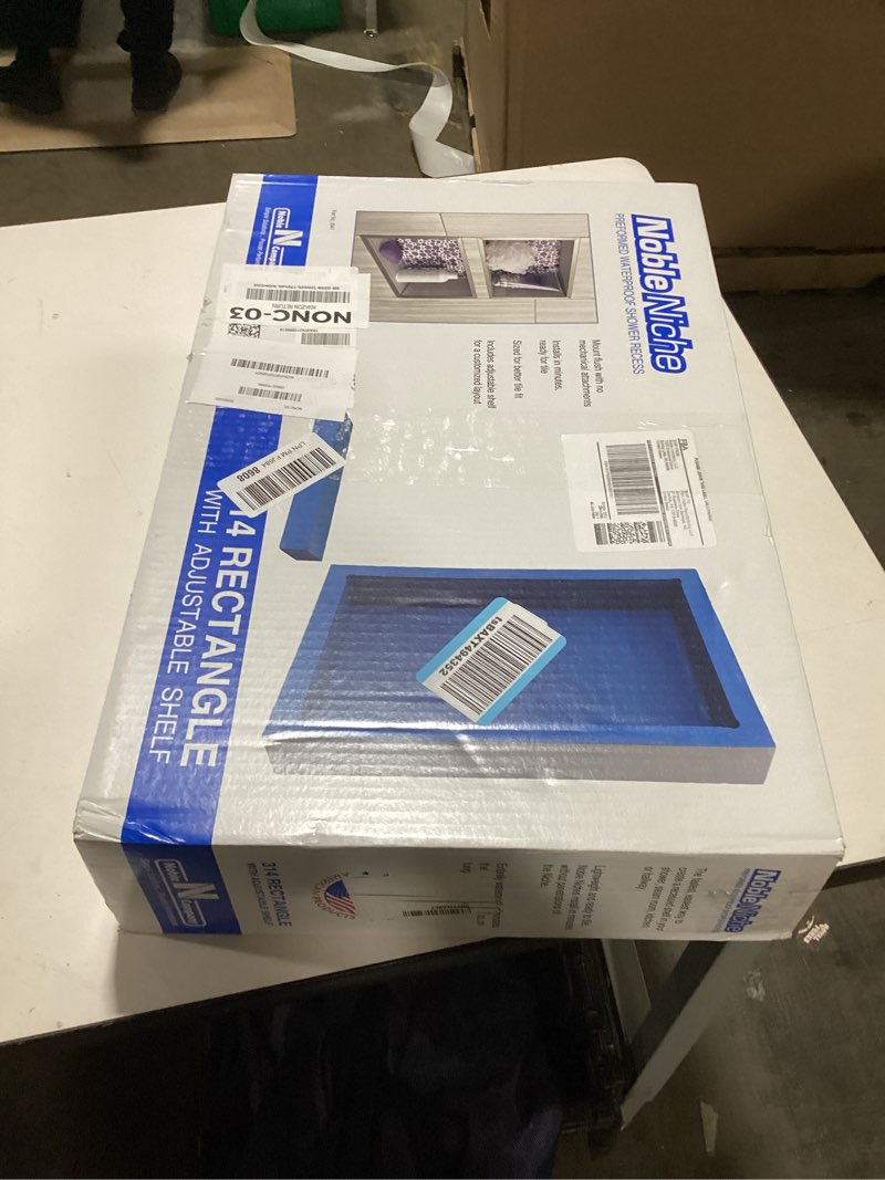 Condition photo showing Good Condition for Noble Pre-Formed Rectangular Shower Niche 314 12"x20" with Adjustable Shelf Easy Install Water-Resis