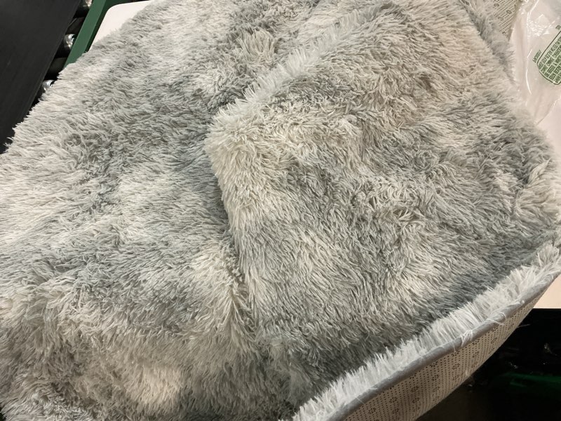 Condition photo showing As Is for 5x5 grey round rug 5ft living room circle rug vintage gray round area rug non slip indoor carpet for entryway dining room bedroom grey 5' (round)