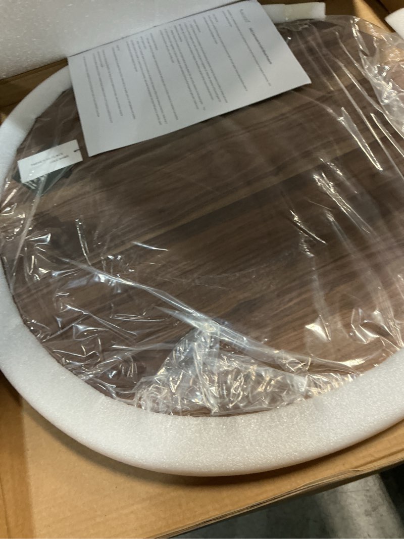Condition photo showing New/Like New for 24 inches black walnut wood lazy susan organizer, solid wooden round turntable, rotating tray for table top/counter top