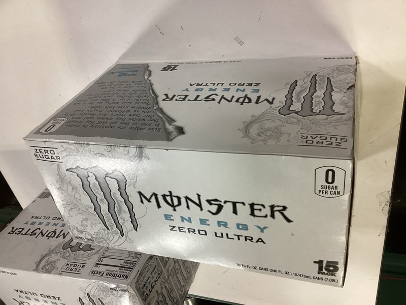 Condition photo showing New/Like New for Monster Energy Zero Ultra, Sugar Free Energy Drink, 16 Ounce (Pack of 15) Zero Ultra 16 Fl oz (Pack of 15)