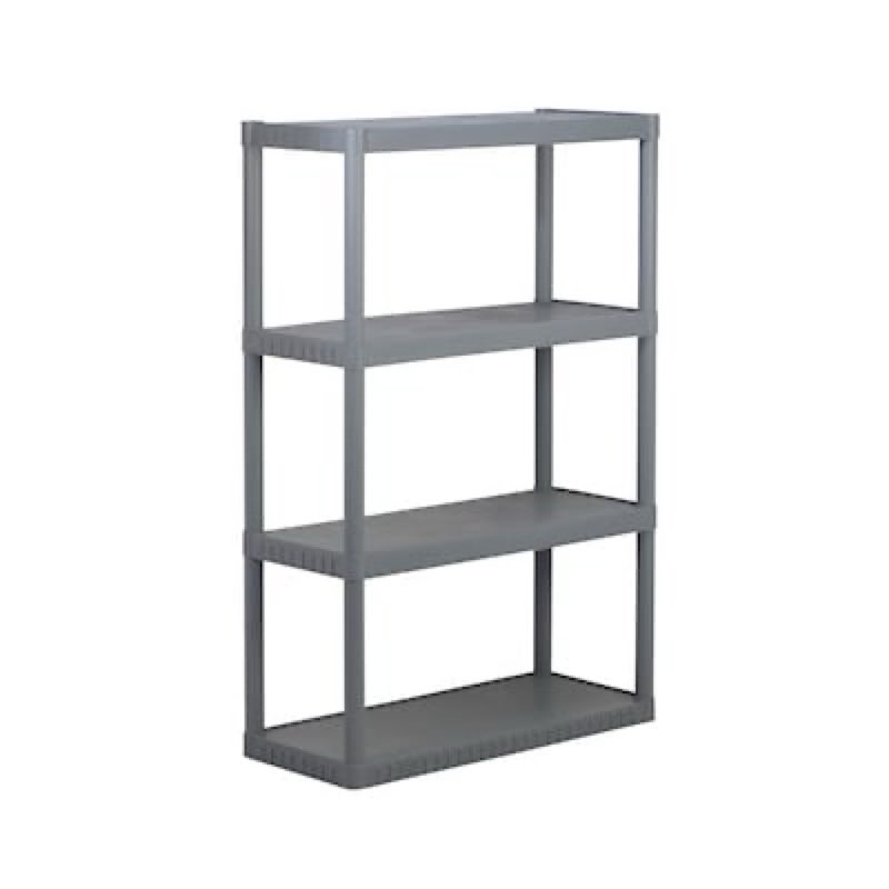 project source 34.75-in w x 15.06-in d x 52.625-in h 4 -tier gray plastic utility shelving unit