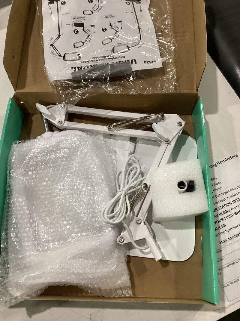 Condition photo showing Good Condition for 10x 30x extra large magnifying glass with light and stand,7-inch lighted magnifier,5 color modes stepless dimmable,rectangle hands-free magnifying glass desk lamp for reading craft hobby close work wb extra large white