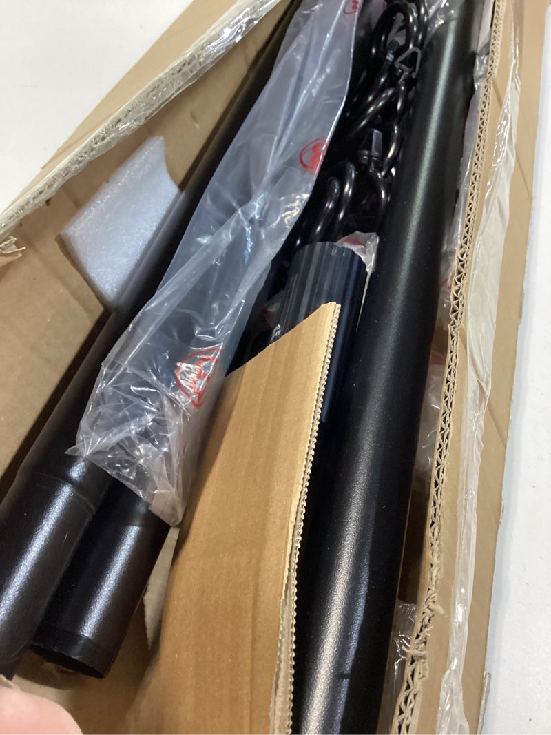 Condition photo showing Good Condition for ZOCONE Tension Curtain Rod 51-168 In (4.25-14 Ft), Extra Long Outdoor Curtain Rod No Drilling for Patio Window, Adjustable Shower Curtain Rod for Bathroom, Tension Rod Diameter 1.26In Never Rust,Black Black 51-168 Inches
