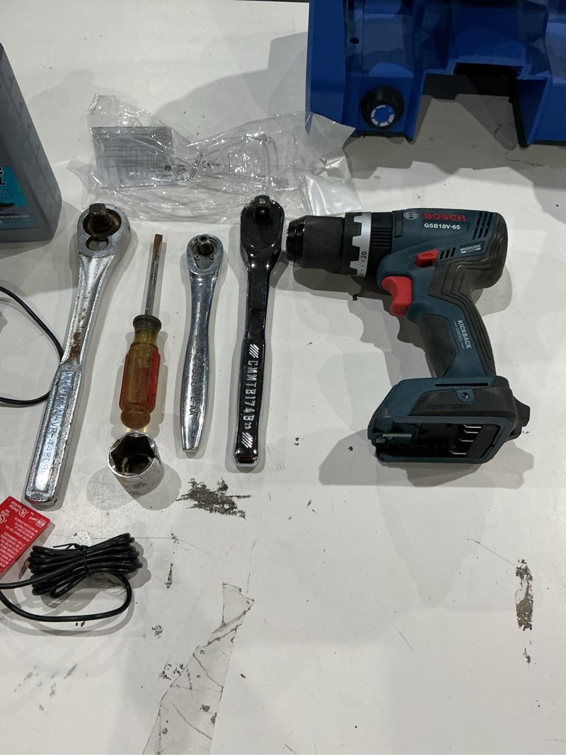 Condition photo showing As Is for assorted home improvement lot (small tools, screw, home accessories, etc.)