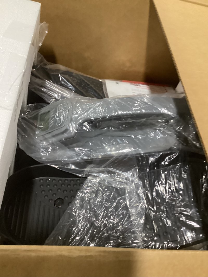 Condition photo showing New/Like New for sunny health & fitness under desk elliptical machine, portable sitting or stand peddler exerciser for seniors home office, sunnyfit app access via bluetooth with optional handlebar or resistance band smart sitting/standing