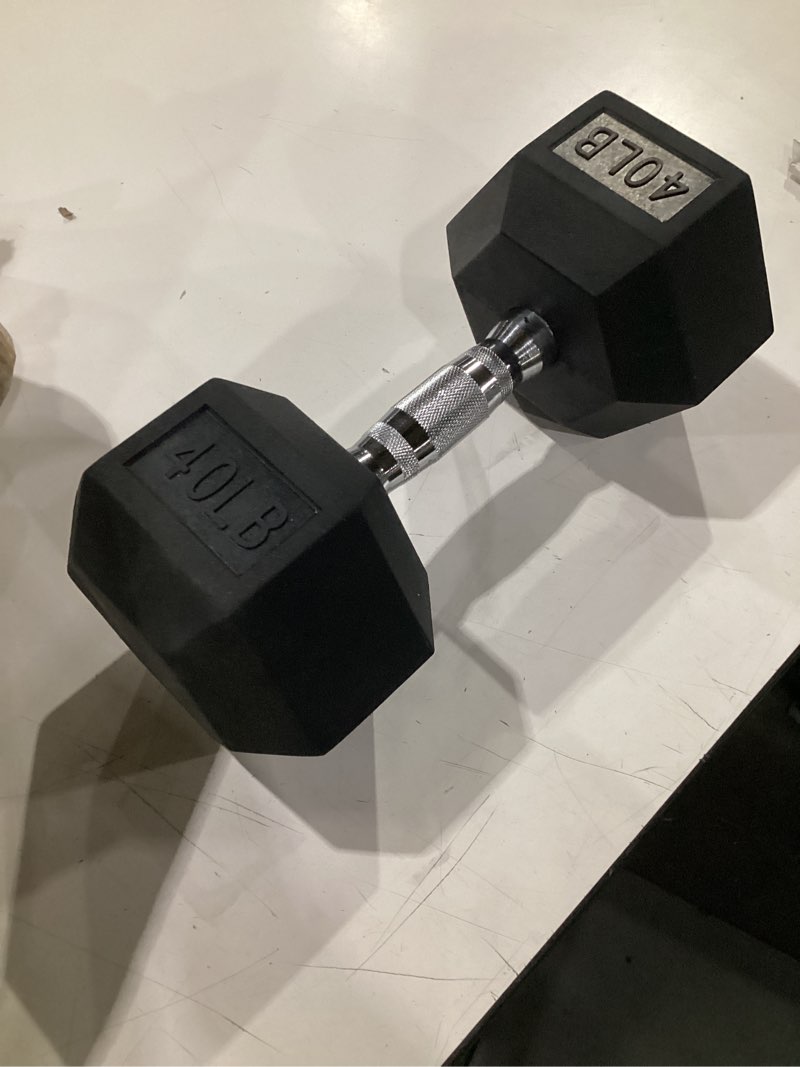 Condition photo showing New/Like New for amazon basics rubber hex dumbbell hand weight 40 pounds 40 pounds