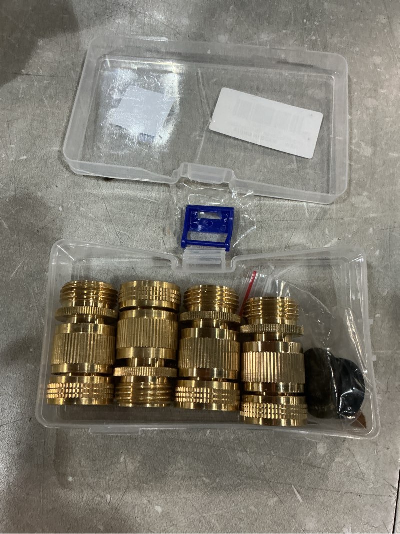 Condition photo showing New/Like New for hqmpc male garden hose quick connect solid brass quick connector garden hose fitting water hose connectors 3/4 inch ght (4 female+ 4male)