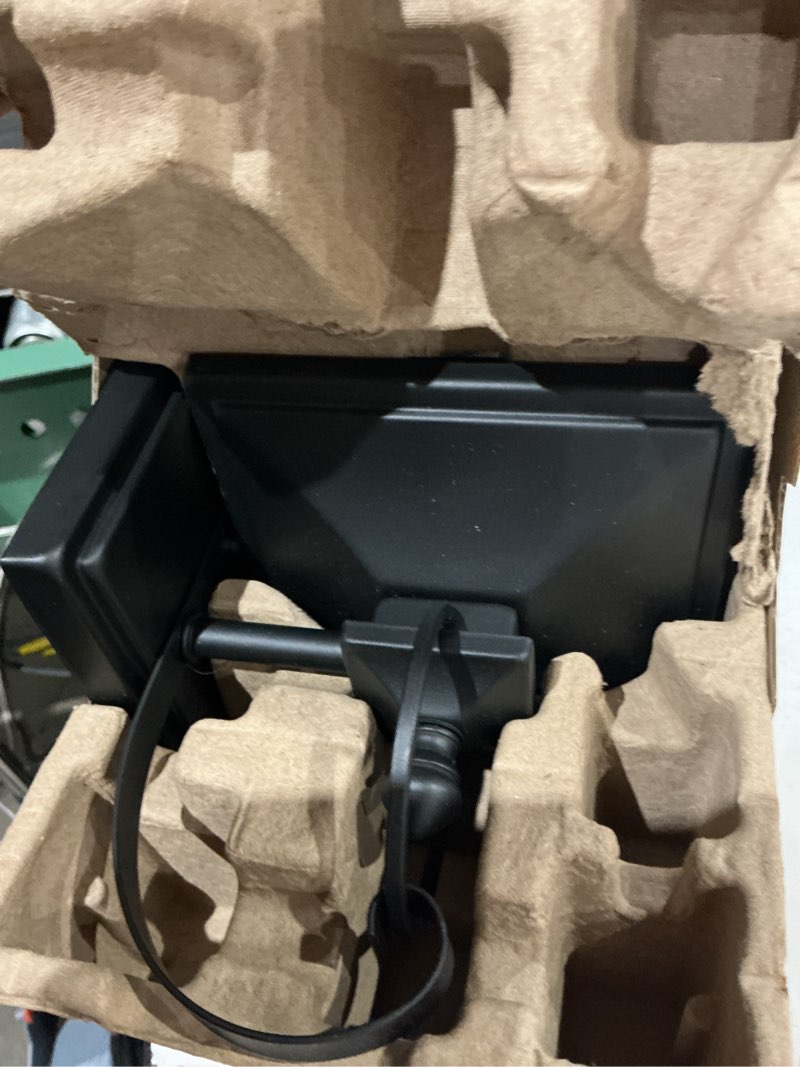 Condition photo showing As Is for allen + roth amelia 1-light 11.8-in h matte black outdoor wall light
