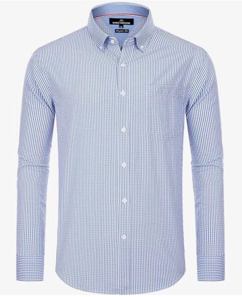 polo ralph lauren men's classic fit plaid oxford shirt x-large blue/white