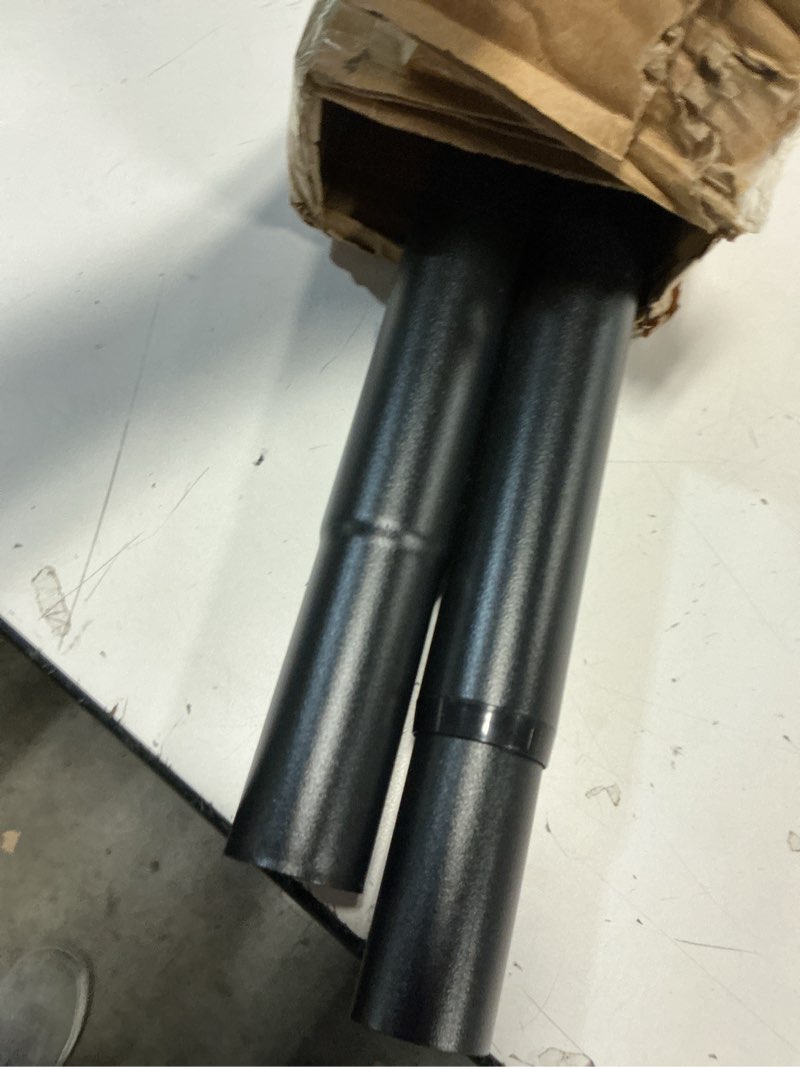 Condition photo showing As Is for Tension Shower Curtain Rod 51-86In(4.25-7.16Ft), Tension Shower Rod No Drilling for Bathroom or Window Closet, Adjustable Spring Shower Rod, Easy to Install Never Rust, Rod Diameter 1.26Inch-Black Black 51''-86''