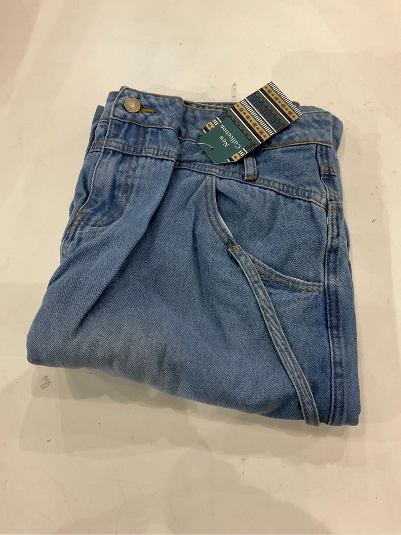 Condition photo showing As Is for D-Sun Women Baggy Barrel Jeans Wide Leg High Waist Jeans Barrel Denim Pants Boyfriend Y2K Light Blue 14