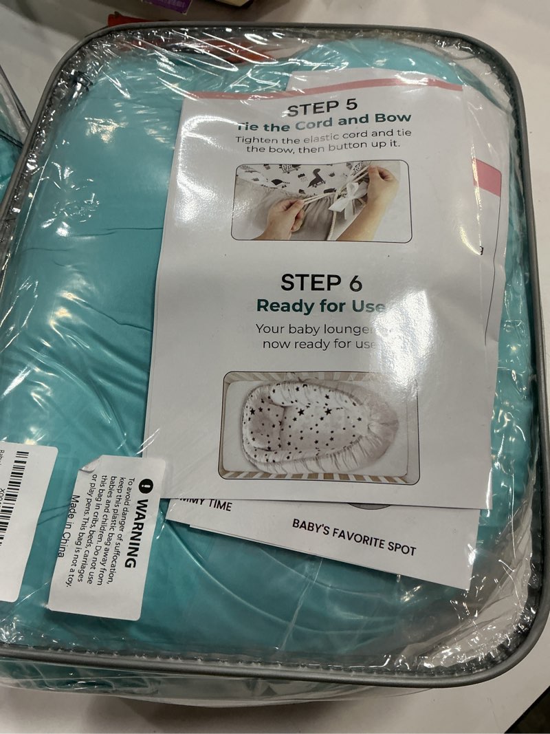 Condition photo showing New/Like New for Baby Lounger - Baby Lounger for Newborn 0-24 Months – 100% Cotton Breathable & Soft Infant Nest for Tummy Time & Play, Portable Baby Floor Seat for Travel – Newborn Essentials Gift Yellow White