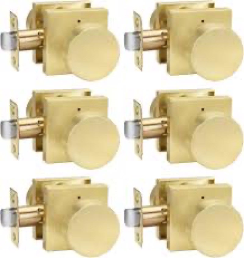 Goldenwarm Gold Door Knobs Interior, Privacy Brushed Brass Interior Door Knobs, Heavy Duty Zinc-Allo