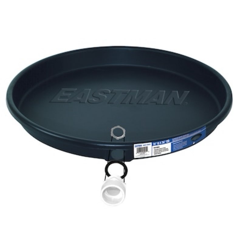 eastman 24-in id plastic water heater drain pan with pvc fitting