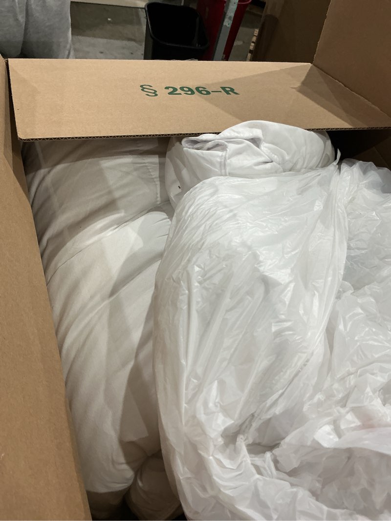 Condition photo showing As Is for similar to cozylux white queen comforter set, 3 pieces solid breathable quilted boho style bedding sets, luxury fluffy soft bed set with down alternative comforter for all season (1 comforter & 2 pillowcases)i
