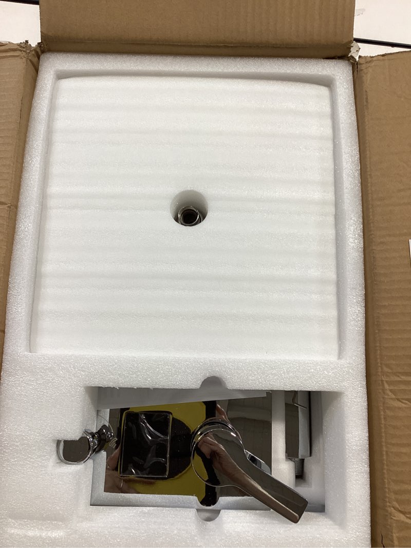 Condition photo showing New/Like New for skowll shower system wall mounted 12 in rainfall shower head temperature display valve trim kit, polished chrome