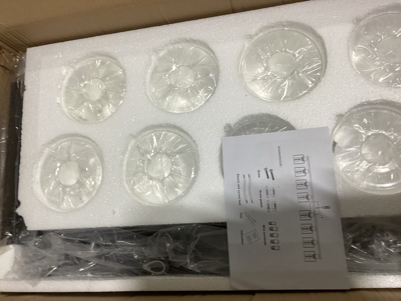 Condition photo showing Good Condition for faishilan modern 8 light bathroom light fixtures, 52 inch vanity lights for bathroom with clear glass, black bathroom light fixture for mirror kitchen living room hallway cabinet porch 8-light black with clear glass