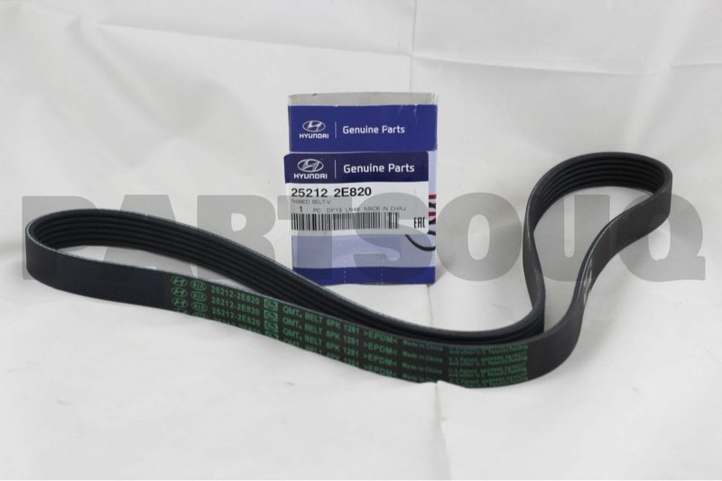 genuine hyundai 25212-2e820 ribbed v-belt