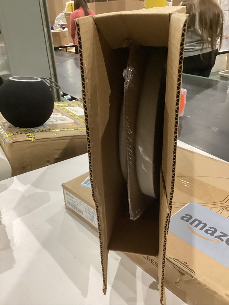 Condition photo showing Good Condition for Mayfair Padded Toilet Seat with Chrome Hinges, Soft Vinyl over Wood Core Seat, Made in USA, Elongated, White