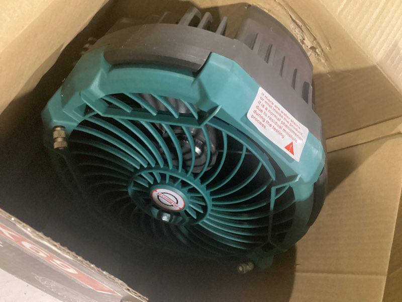 Condition photo showing Good Condition for portable misting fan for outdoors patios - 30000mah rechargeable battery powered camping fan, 4 spray mister with timer, fits 10-13" bucket, 4 speed, 90° auto oscillation for garden sports travel golf