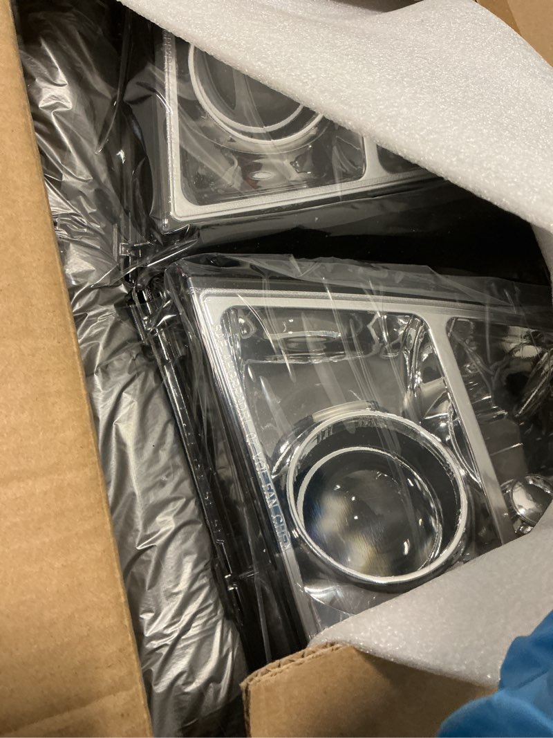 Condition photo showing New/Like New for Headlight Assembly Compatible with 2007-2014 Cadillac Escalade/2007-2014 Escalade ESV/2007-2013 Escalade EXT Left and Right Side Replacement Headlamp Black Housing Amber Reflector