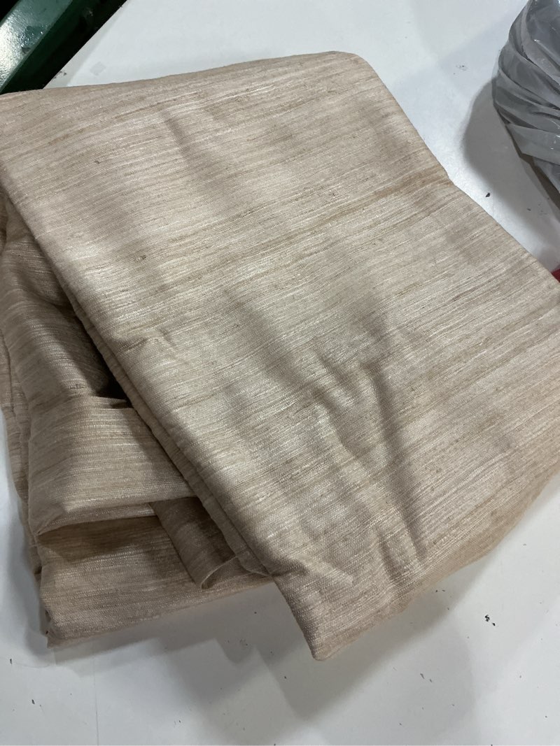 Condition photo showing Good Condition for quince, european organic raw silk  curtain single panel/48”x96”/sand