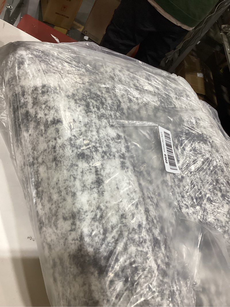 Condition photo showing As Is for Washable Area Rugs 5'x7' Non-Slip Modern Abstract Soft for Living Room Entryway Bedroom Nursery, Print Pattern, Gray White Grey Gray/White 5' x 7' (Rectangular)