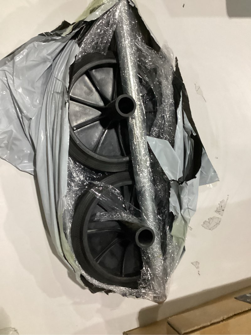 Condition photo showing New/Like New for Rubber Wheel Replacement Set for Trash Can with Hollow Shaft Includes 2 Small Rubber Wheels and 18.89-Inch Axle Black Plastic Wastebasket Pulley for Waste Bin