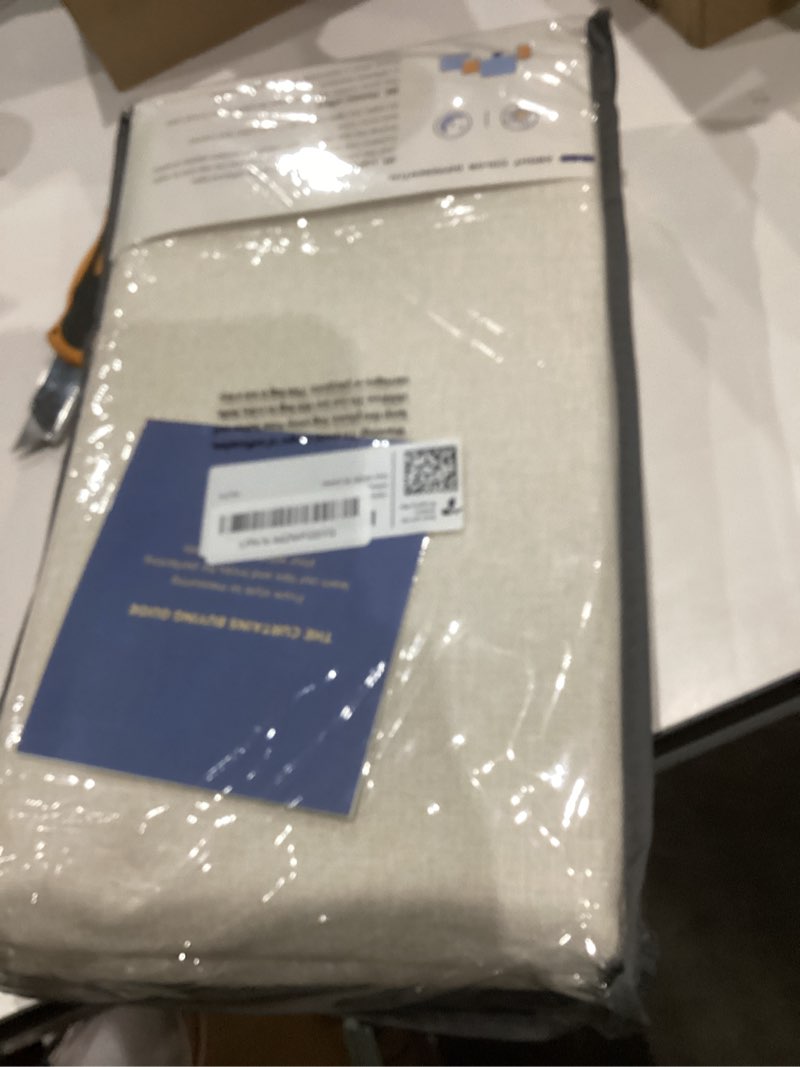 Condition photo showing Good Condition for 100% Blackout Shield Linen Blackout Curtains for Bedroom 108 Inches Long, Back Tab/Rod Pocket Living Room Drapes, Thermal Insulated Blackout Curtains 2 Panels Set, 50" W x 108" L,Cream Cream 50"W x 108"L (Pack of 2)